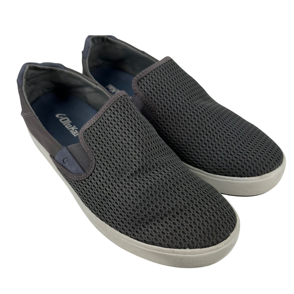 OluKai Lae'Ahi Slip On Shoes Mesh Comfort Casual Loafers Gray Mens 10.5‎